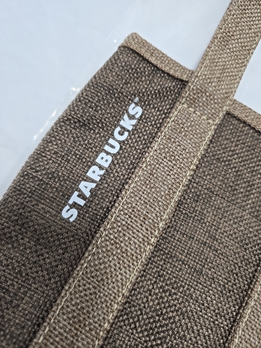 NWT Starbucks Merchandise Brown Goddess Style Cotton Linen Travel Mug Bag - Picture 5 of 13